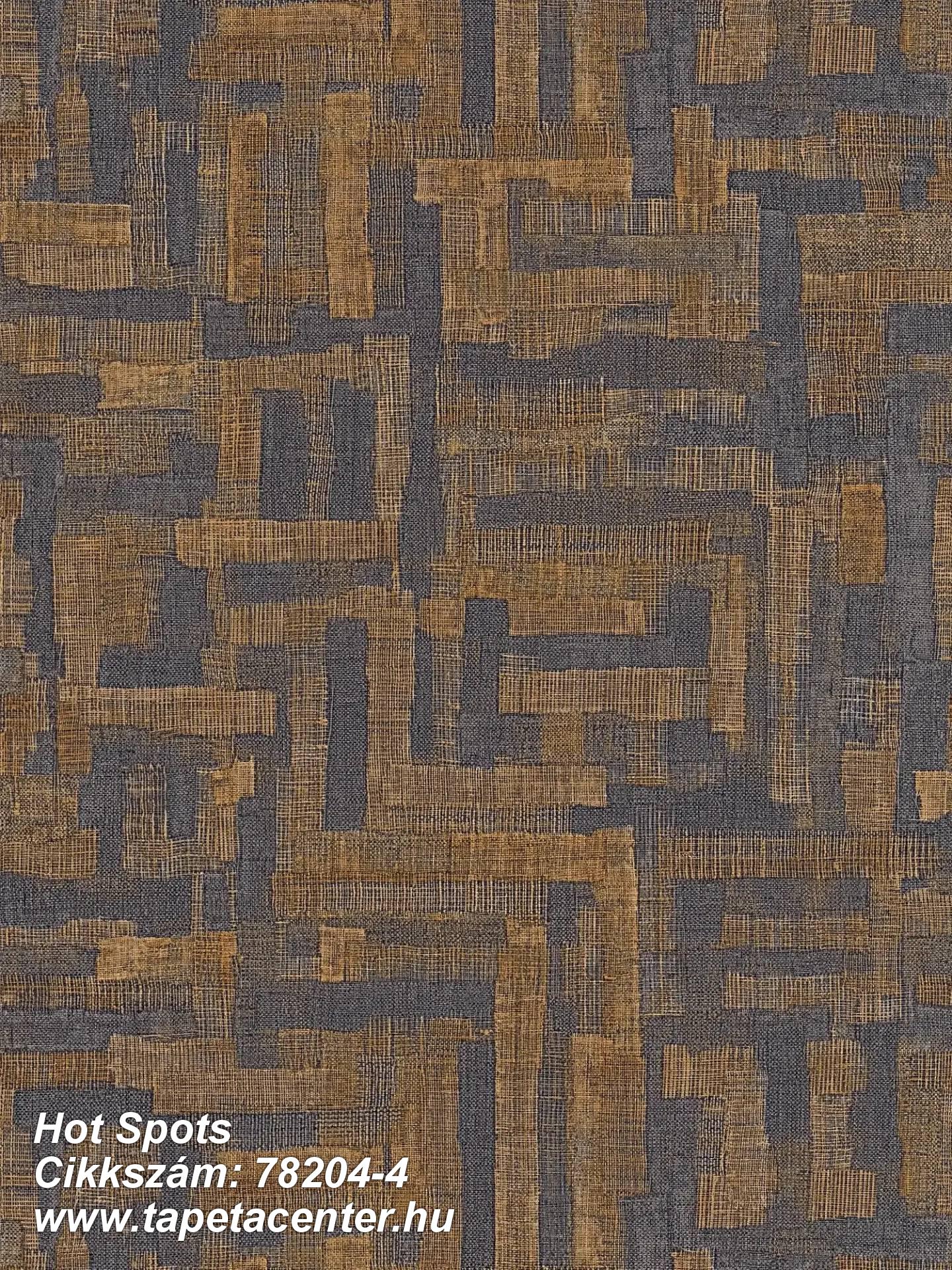 Geometriai mintás,textil hatású,textilmintás,barna,szürke,súrolható,vlies tapéta 